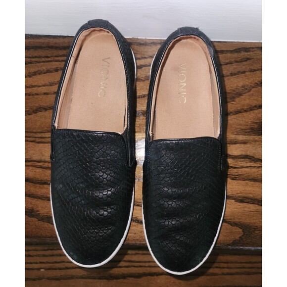 Pre-Owned VIONIC Splendid Snake Slip-On Women's Comfort Sneaker-Black - Size 7 - Picture 5 of 15